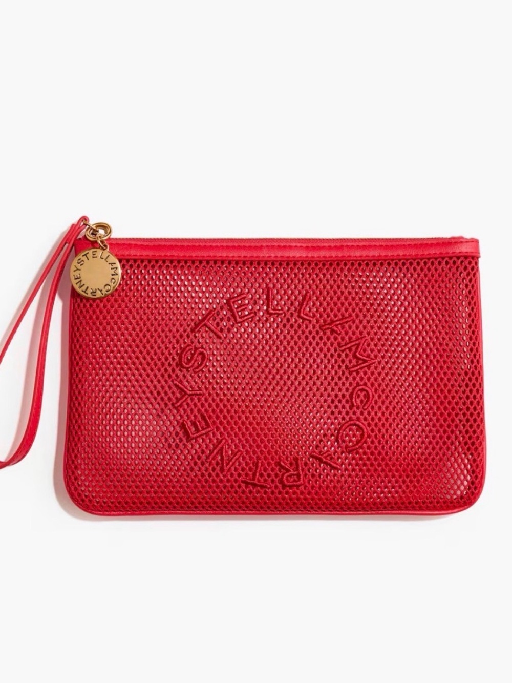 Stella McCartney H&M Red Logo Mesh Wristlet Pouch